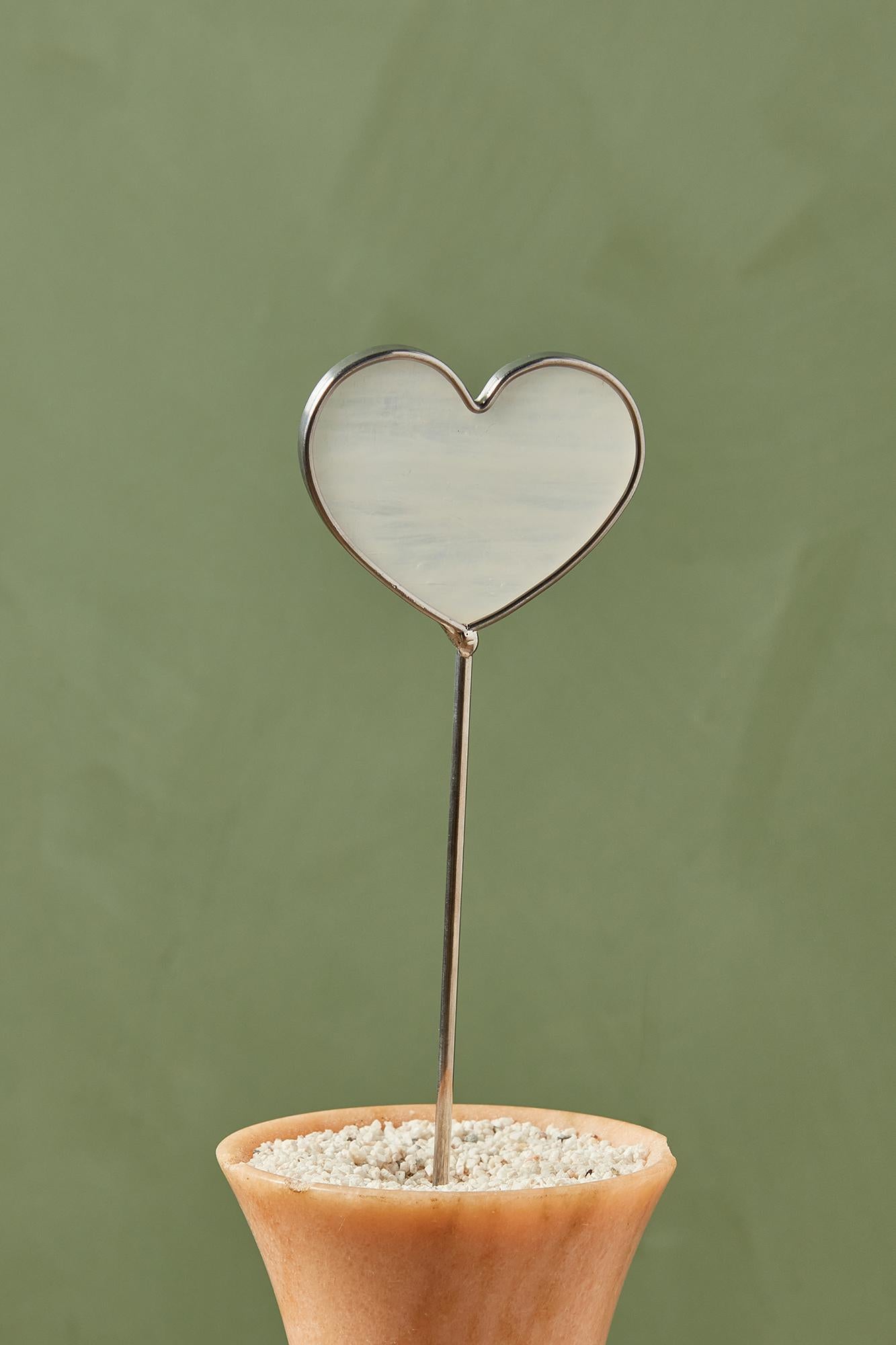 Stained Glass Heart Stake