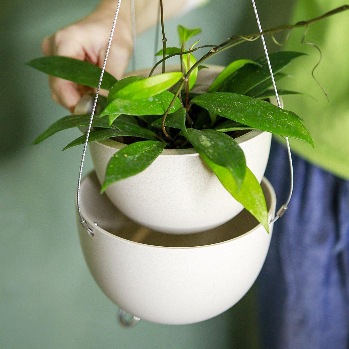hanging planter pot Kinto Hanging Pot Black 6.5"