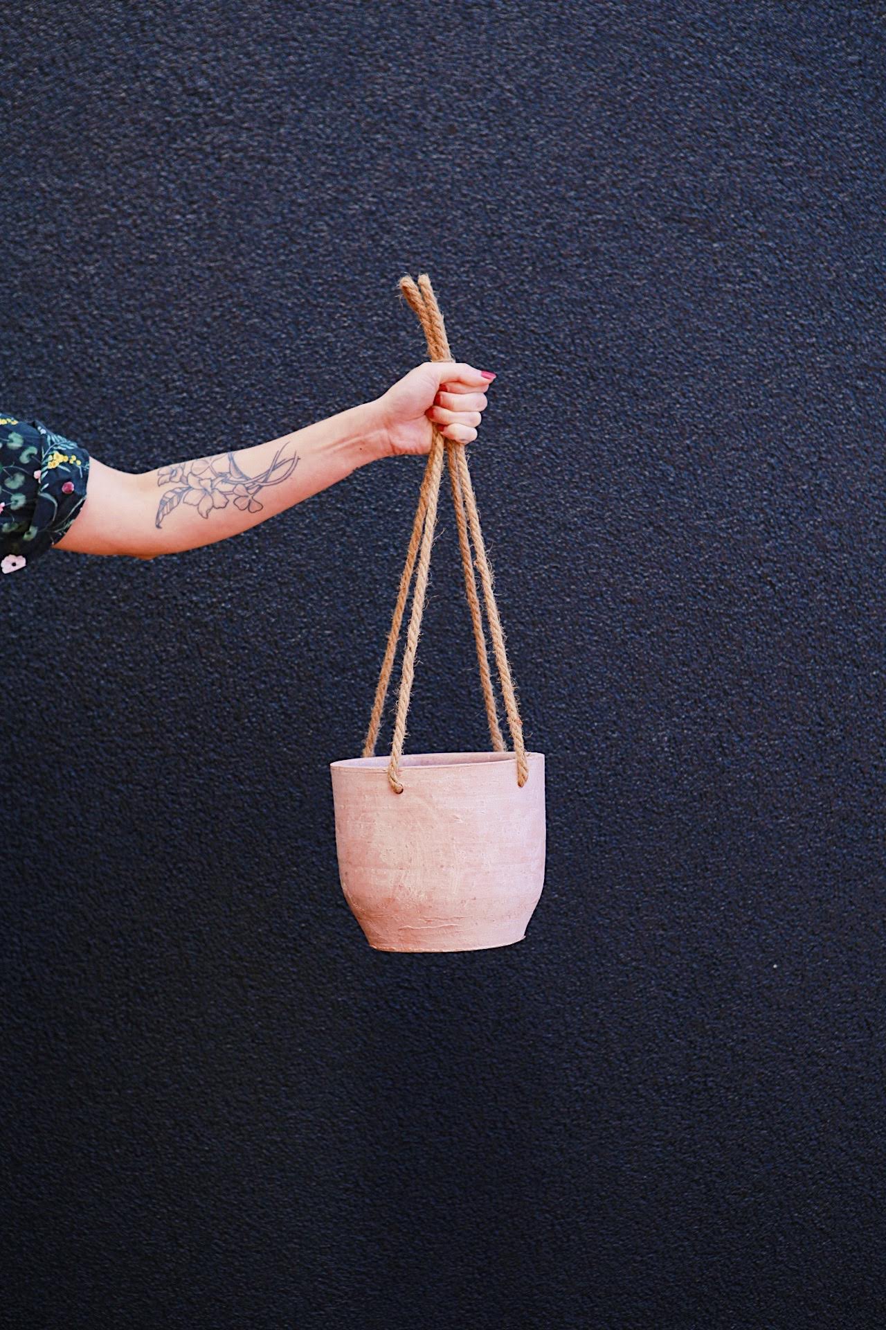 Hanging Washed Clay Pot